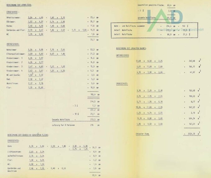 Flächenberechnungen Um- und Er