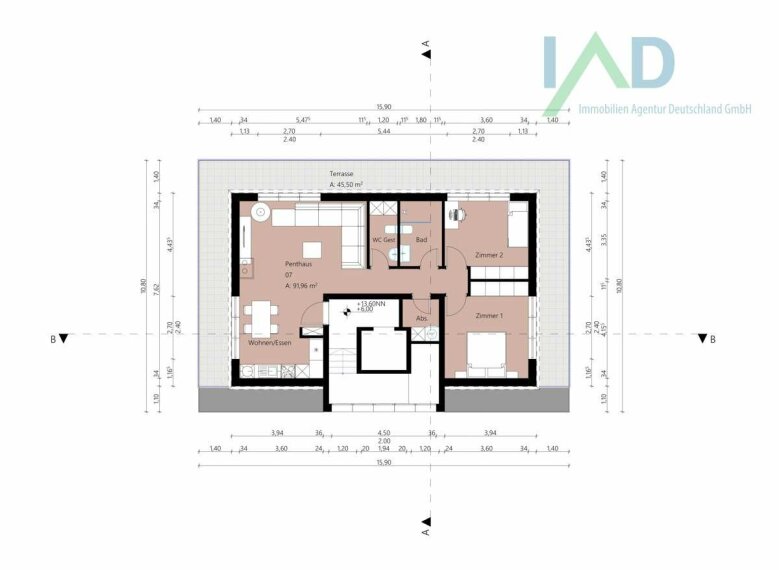 Grundriss Staffelgeschoss