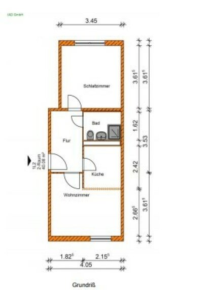 Vermasster Grundriss