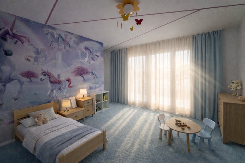 Kinderzimmer mit Ankleide