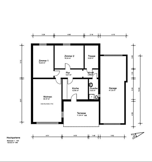 Grundriss Hochparterre