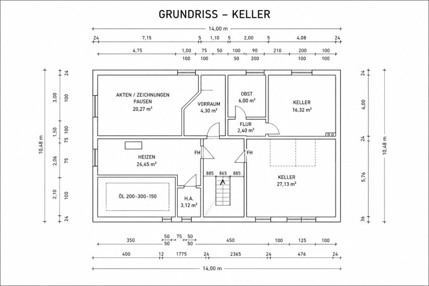 Grundriss Keller 